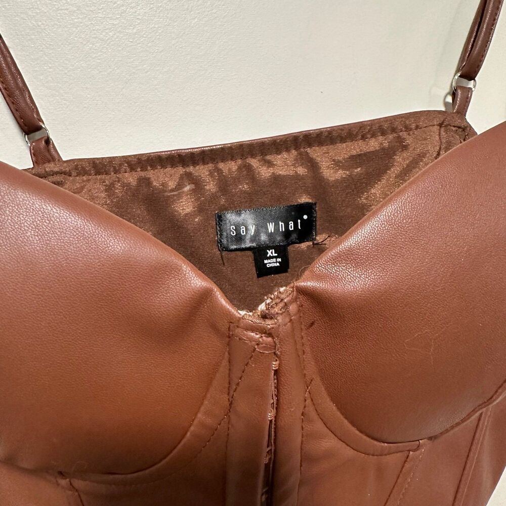 Say What Faux Leather Bustier - Picture 3 of 3